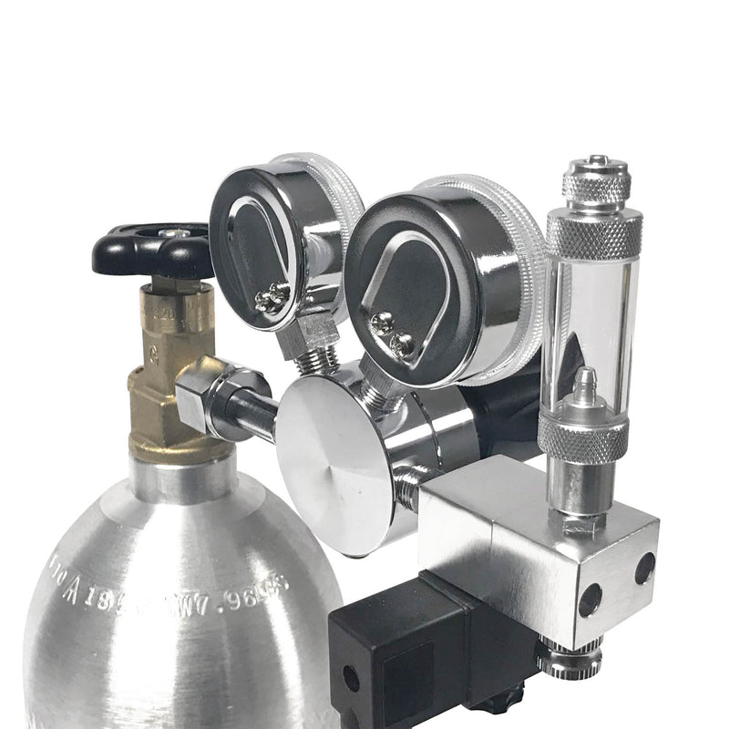 Aquarium CO2 Regulator Bubble Counter Solenoid Kit - Single Stage