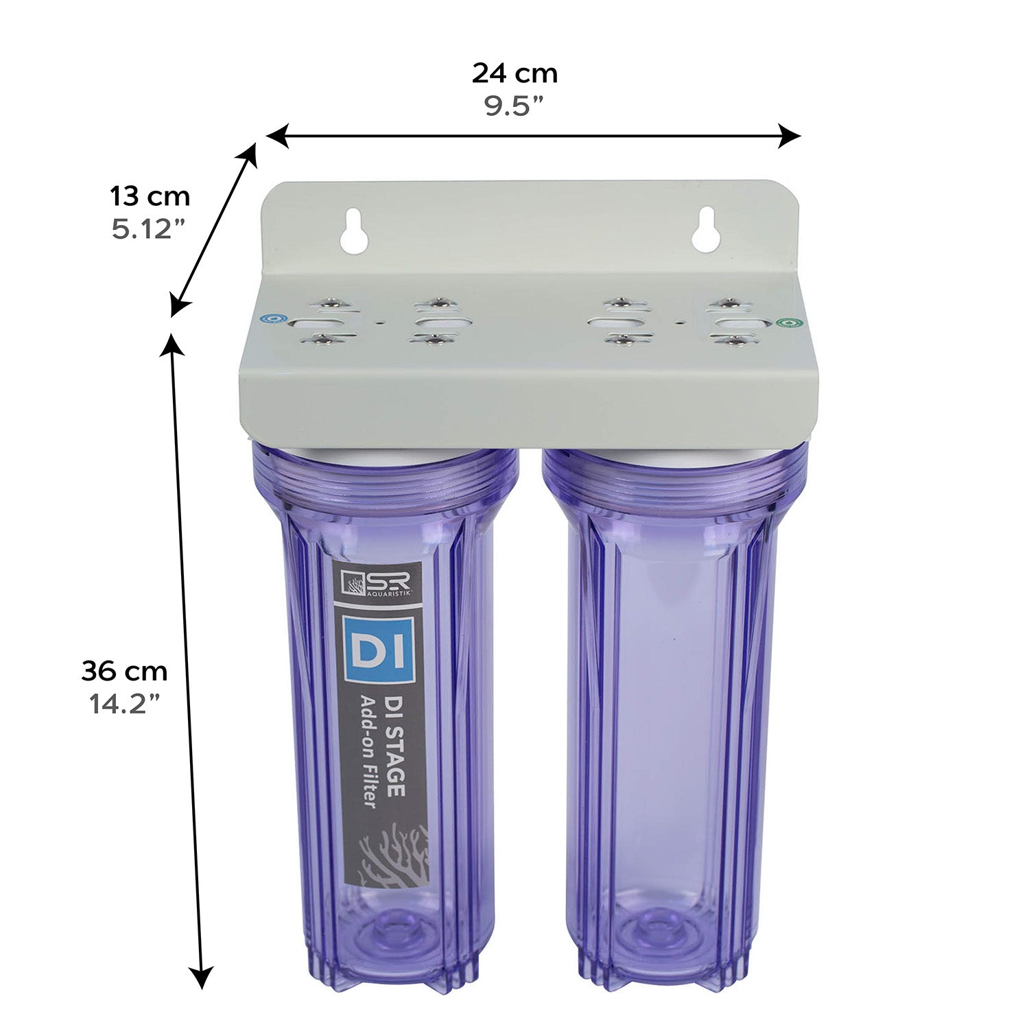 10" Dual RO and Reactor Canister with Mounting Bracket