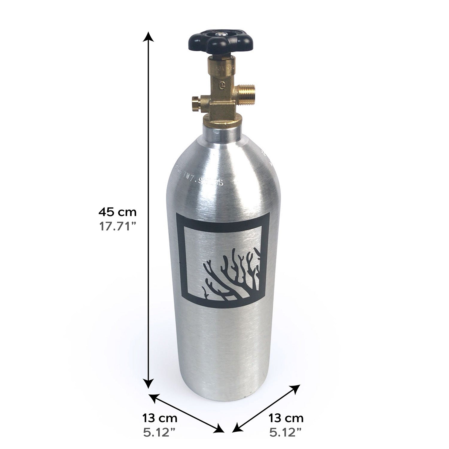 5lb Aluminum CO2 Bottle (Empty) - Brushed Aluminum